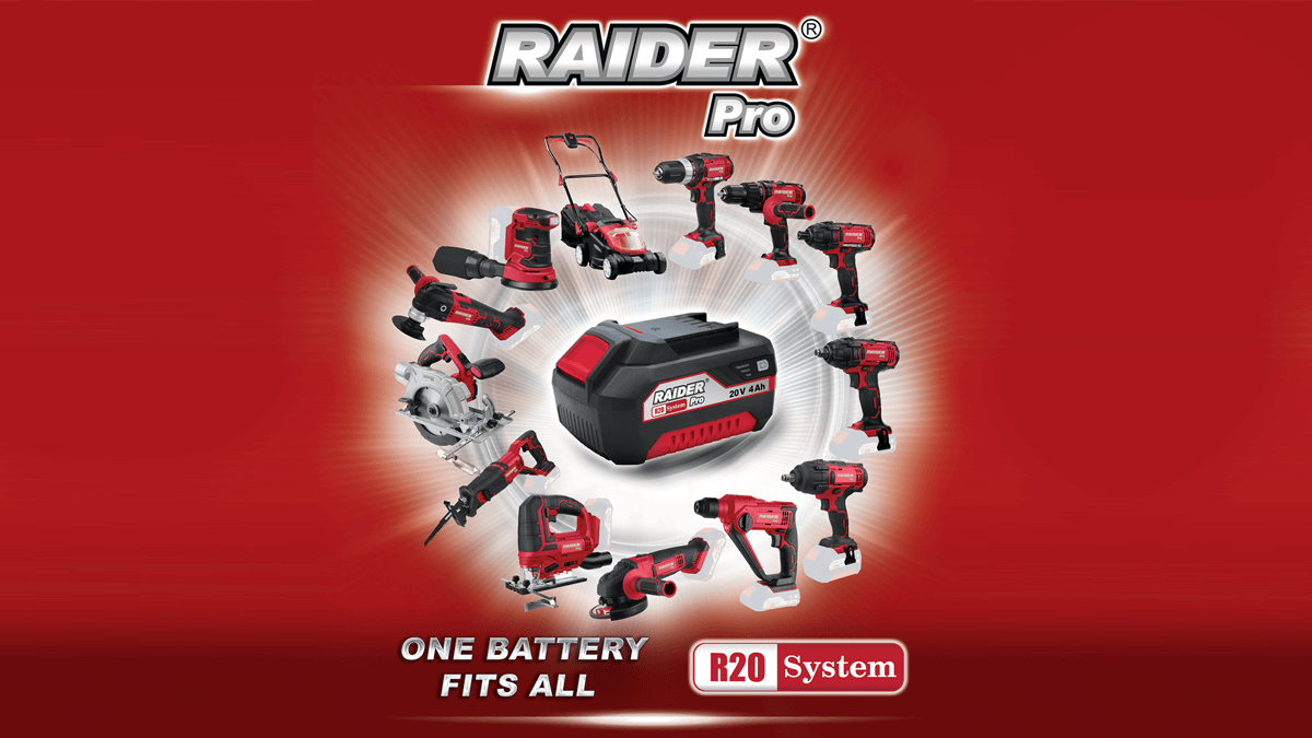 R20 е тук! Новата гама акумулаторни инструменти Raider Pro.