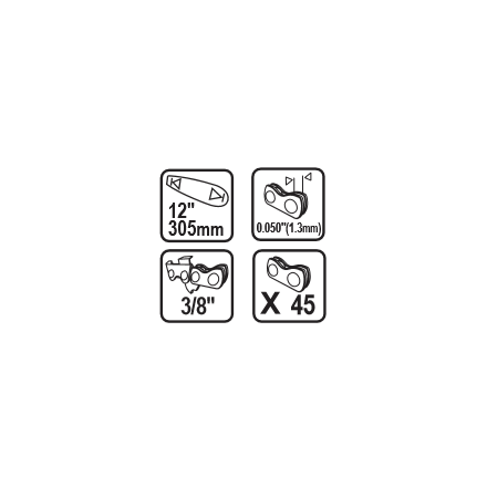 Saw Chain 3/8".050" (1.3mm) 45 for 12" RD-GCS18