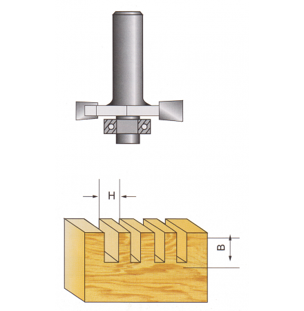 Router Bit Ø31.75 H6.35 B9.37mm Shank Ø8mm with bearing FD14005